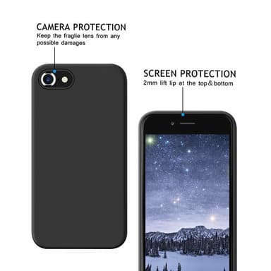 Etui til iPhone 7/8/SE i sort silikon
