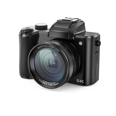 Digitalkamera (5k) med doble kameraer foran, autofokus, 32 GB-minnekort