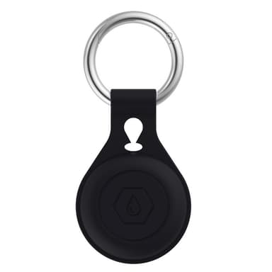 Airtag-holder / etui med nøkkelring silikon Sort