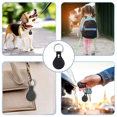 Airtag-holder / etui med nøkkelring silikon Sort