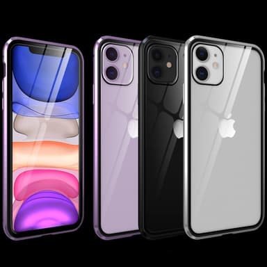Magnetisk deksel for iPhone, dobbeltsidig herdet glassdeksel Sort iPhone 16 Pro