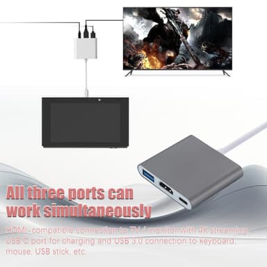 USB-C Multiport-adapter til USB (PD), USB-C, 4K HDMI-kompatibel