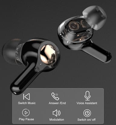 Øreplugger, trådløse Bluetooth 5.0 Double Dynamic Sort