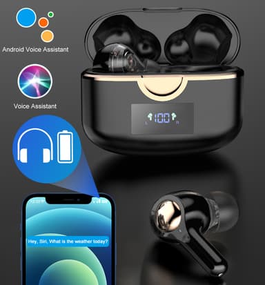 Øreplugger, trådløse Bluetooth 5.0 Double Dynamic Sort