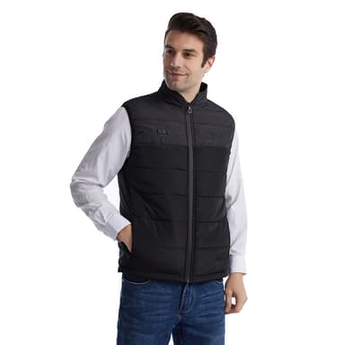 Oppvarmet vest for konstant og rask varme Svart+grå 3XL