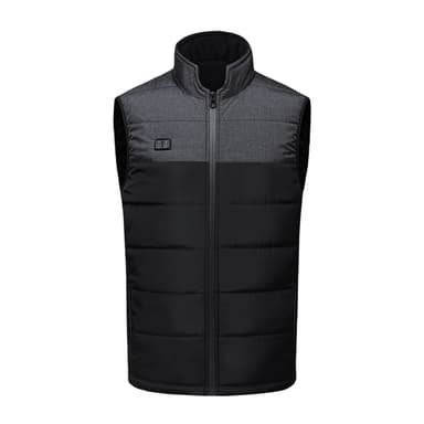 Oppvarmet vest for konstant og rask varme Svart+grå 3XL