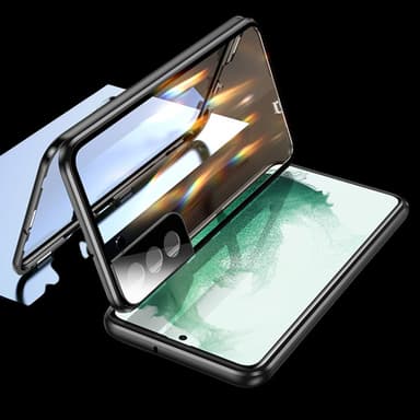 Samsung anti-peeping telefondeksel med lås/magnetisk absorpsjon/linsebeskytter Sort  Samsung S23 Plus