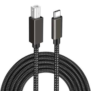 USB-B til USB-C kabel til skriver Sort 2 m