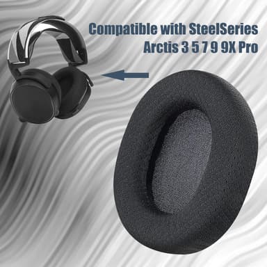 Øreputer til SteelSeries Arctis 3/5/7/9/9X/Pro 1 par, sorte