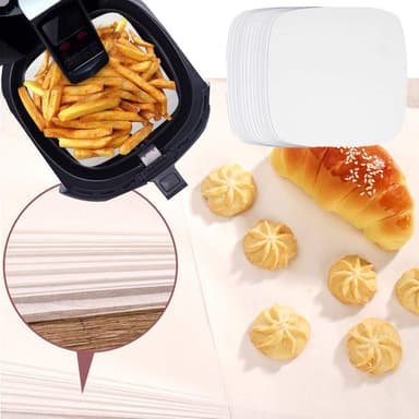 Engangsbakepapir til Airfryer non-stick 18 cm 100-pak Hvit