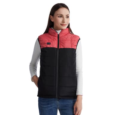 Oppvarmet vest for konstant og rask varme Svart+rød XL