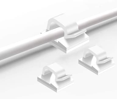 Selvklebende kabelholder 50-pakning Hvit