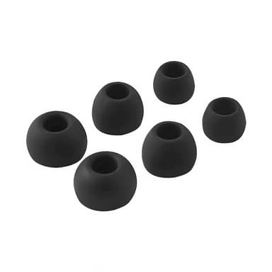 Silikon-hetter for 4,5-6 mm øreplugger, 18 par i 3 størrelser Sort