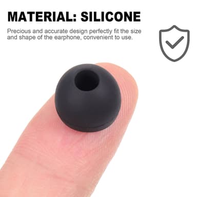 Silikon-hetter for 4,5-6 mm øreplugger, 18 par i 3 størrelser Sort