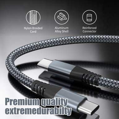 USB-C ladekabel 60 W hurtiglading Grå 3 m