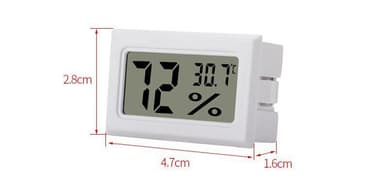 Mini LCD Hygrometer / Termometer Hvit 1-pakning