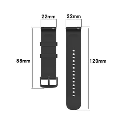 Silikonarmbånd for Huawei Watch 3/GT 2 og Samsung Galaxy Watch 3 Sort