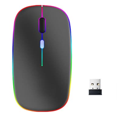 Trådløs Bluetooth-mus USB-lading Sølvgrå