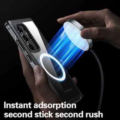 Samsung A55 magnetisk mobildeksel Svart+grå