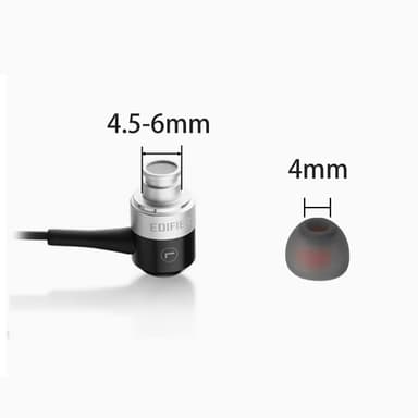 Silikon-hetter for 4,5-6 mm øreplugger, 18 par i 3 størrelser Grå