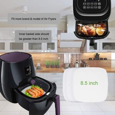 Engangsbakepapir til Airfryer non-stick 18 cm 100-pak Hvit