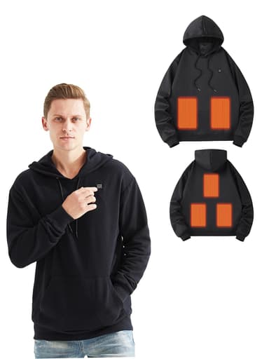 Oppvarmet hettegenser med 5 varmesoner Sort XL