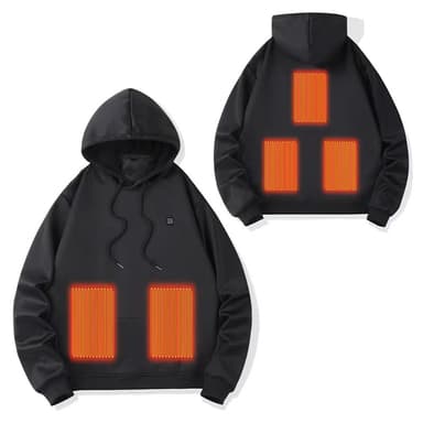 Oppvarmet hettegenser med 5 varmesoner Sort XL