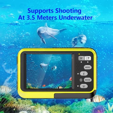 Undervannskamera vanntett 48MP/4K/16x zoom/dobbel skjerm/autofokus Sort