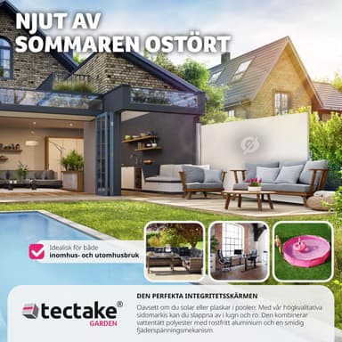 Sidemarkise med uttrekkbar mekanisme - 180 x 300 cm,beige