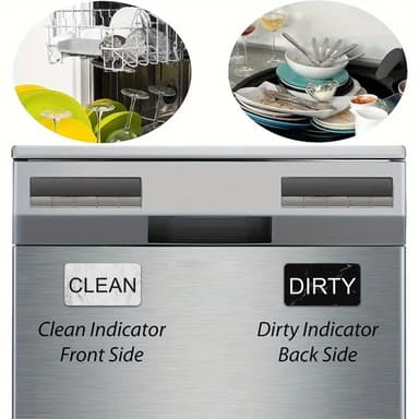 Magnet for oppvaskmaskin med vendbart skilt CLEAN / DIRTY