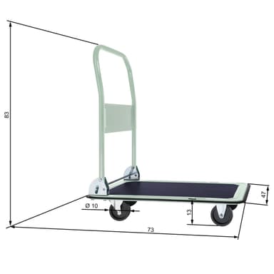 Transportvogn sammenleggbar maks 150 kg - hvit