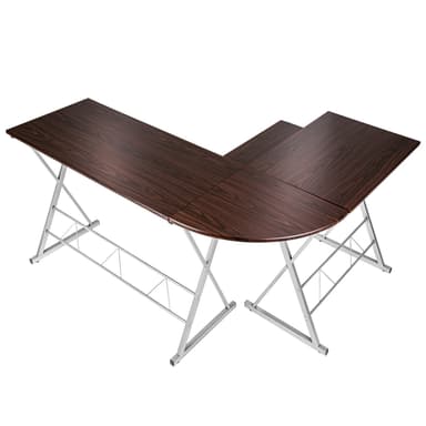 Hjørne skrivebord - brun