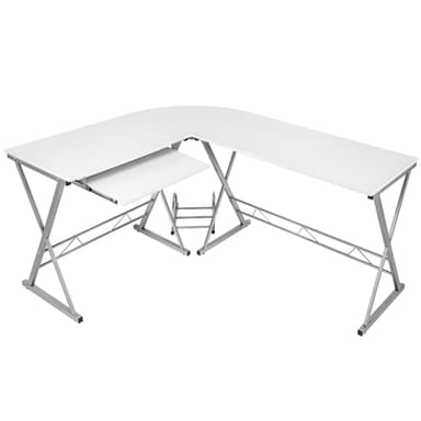 Hjørne skrivebord - hvit