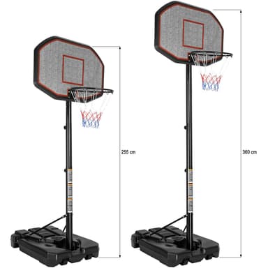 Basketballkurv med stativ - svart