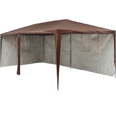 Paviljong 6x3m med 6 sidedeler - brun