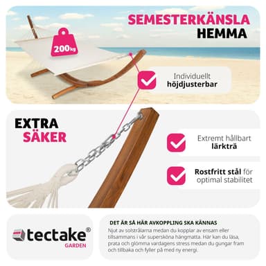 Hengekøye Thorsten XXL med treramme for 2 personer - hvit