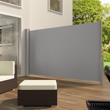 Sidemarkise med uttrekkbar mekanisme - 160 x 300 cm,grå