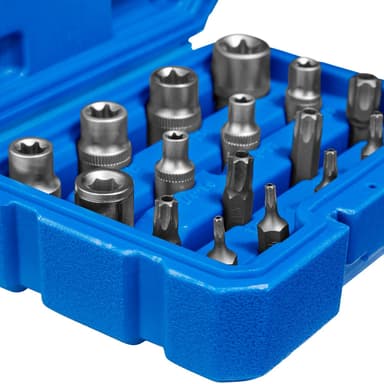 Bitsholdersett med utvendig torx med 17 deler - blå