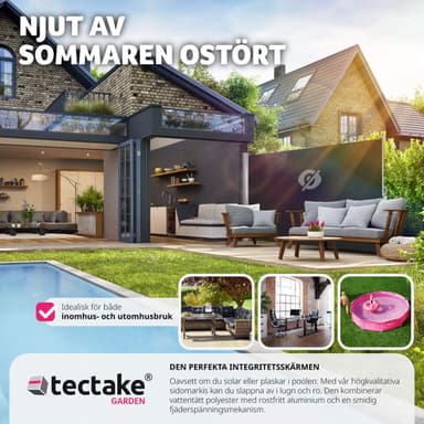 Sidemarkise med uttrekkbar mekanisme - 180 x 300 cm,svart