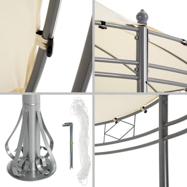 Hagepaviljong rund 350 cm - beige