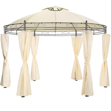 Hagepaviljong rund 350 cm - beige
