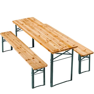 Piknikbord med 2 benker - brun