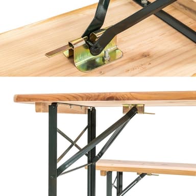 Piknikbord med 2 benker - brun