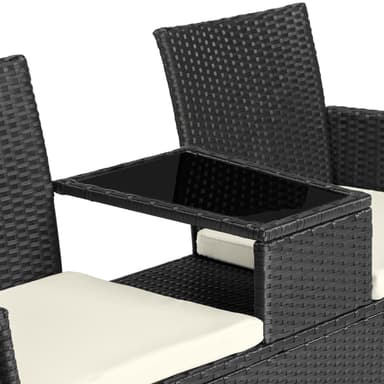 Hagebenk med bord poly rotting - svart