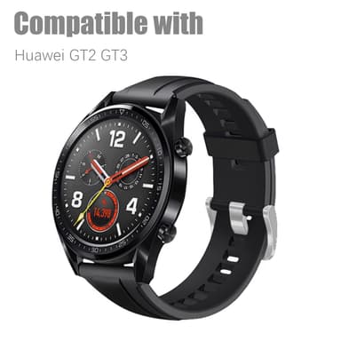 Armbånd silikon 22 mm Sort Huawei Watch GT2/GT3