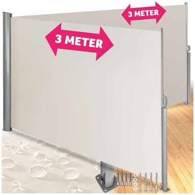 Dobbel sidemarkise aluminium - 160 x 600 cm,beige