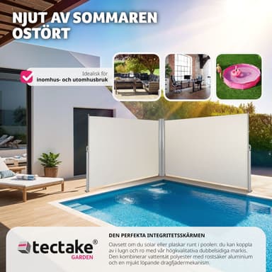 Dobbel sidemarkise aluminium - 160 x 600 cm,beige