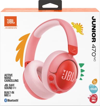 JBL Junior 470NC trådløse over-ear hodetelefoner (rosa)