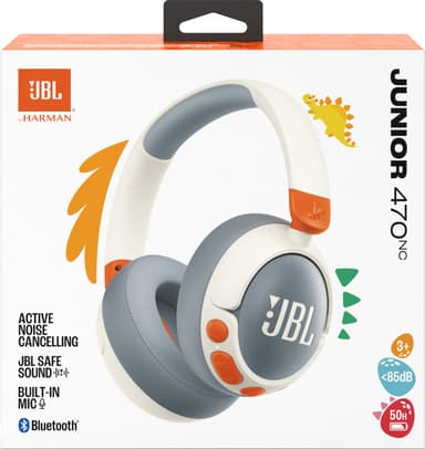JBL Junior 470NC trådløse over-ear hodetelefoner (hvit)