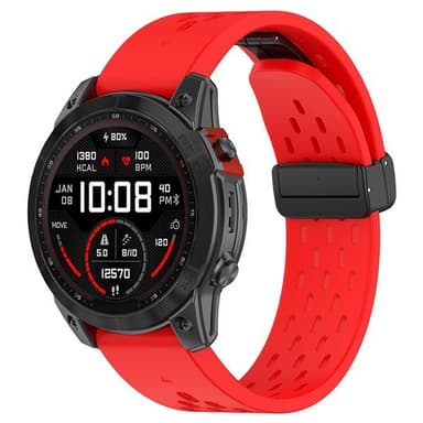 Silikonarmbånd for Garmin Fenix 5 / 6 / 7 / 8 26mm - Rød